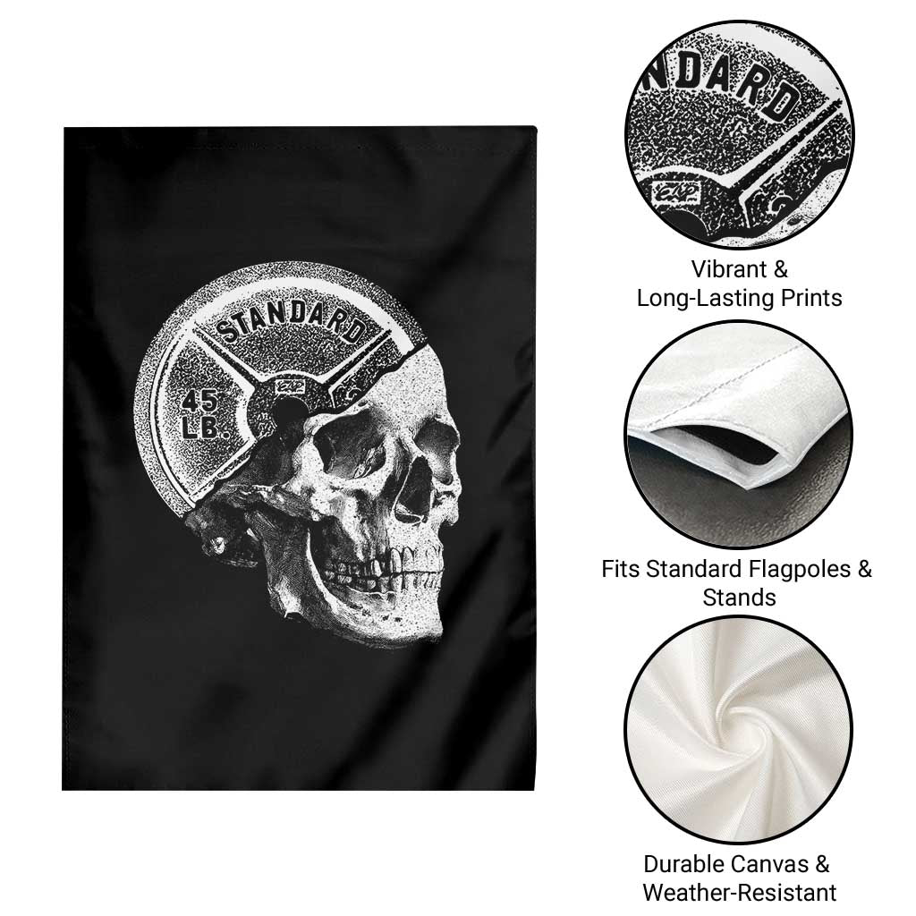 Skull 45 lbs Plate Weight Lifting Gym Workout Garden Flag TS11 Print Your Wear