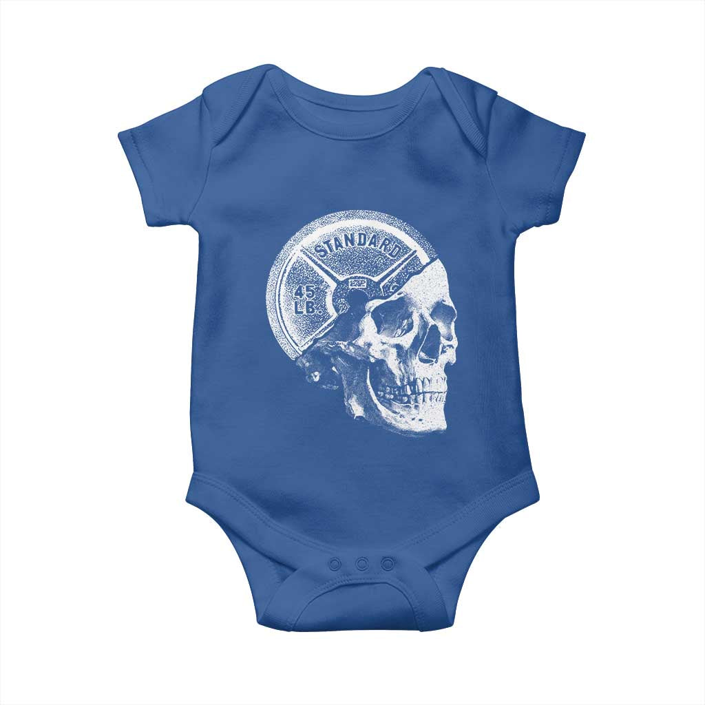 Skull 45 lbs Plate Weight Lifting Gym Workout Baby Onesie TS11 Royal Blue Print Your Wear