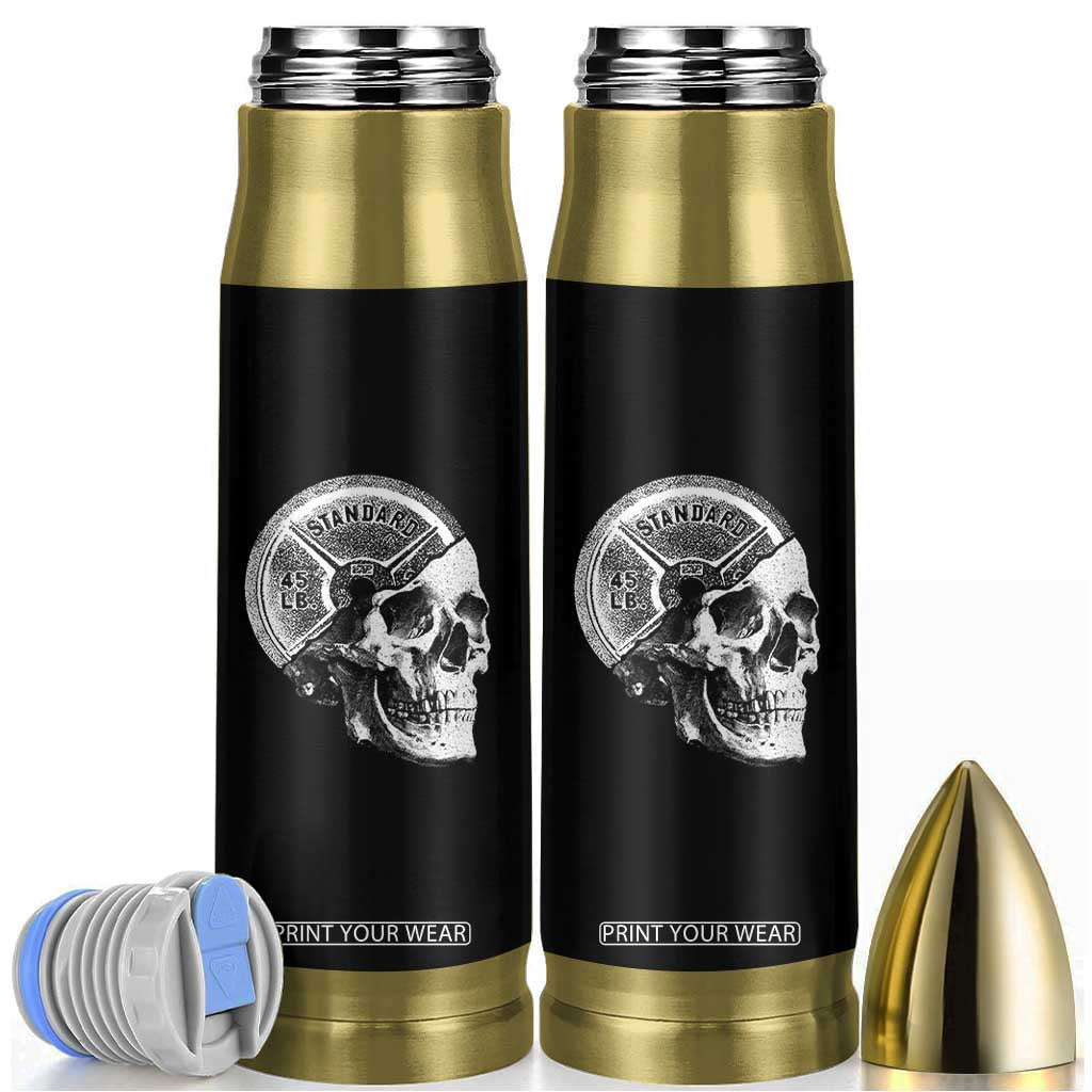 Skull 45 lbs Plate Weight Lifting Gym Workout Bullet Tumbler TS11 Black Print Your Wear