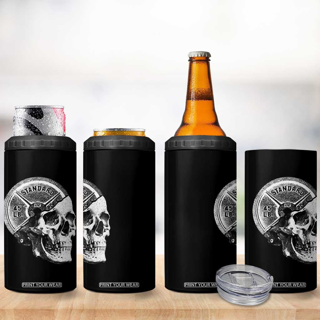 Skull 45 lbs Plate Weight Lifting Gym Workout 4 in 1 Can Cooler Tumbler TS11 Print Your Wear