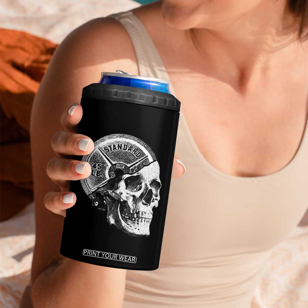 Skull 45 lbs Plate Weight Lifting Gym Workout 4 in 1 Can Cooler Tumbler TS11 Print Your Wear