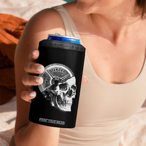 Skull 45 lbs Plate Weight Lifting Gym Workout 4 in 1 Can Cooler Tumbler TS11 Print Your Wear