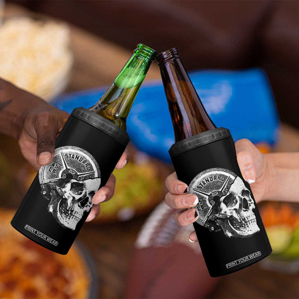 Skull 45 lbs Plate Weight Lifting Gym Workout 4 in 1 Can Cooler Tumbler TS11 Print Your Wear