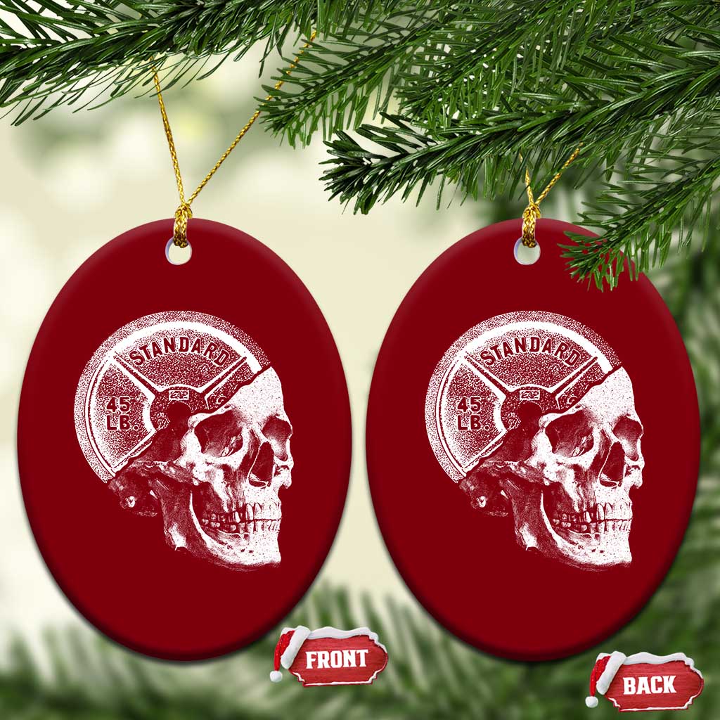 Skull 45 lbs Plate Weight Lifting Gym Workout Ceramic Ornament TS11 Print Your Wear