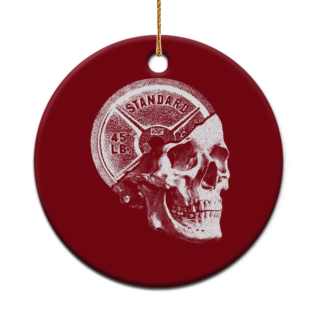 Skull 45 lbs Plate Weight Lifting Gym Workout Ceramic Ornament TS11 1pc Red Print Your Wear