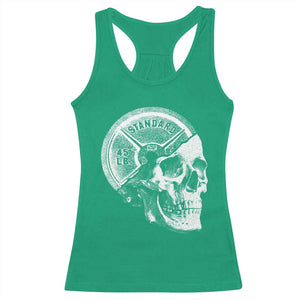 Skull 45 lbs Plate Weight Lifting Gym Workout Racerback Tank Top TS11 Irish Green Print Your Wear