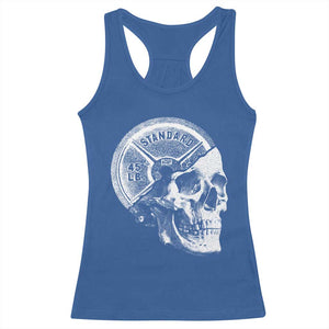 Skull 45 lbs Plate Weight Lifting Gym Workout Racerback Tank Top TS11 Royal Blue Print Your Wear