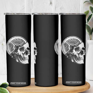Skull 45 lbs Plate Weight Lifting Gym Workout Skinny Tumbler TS11 Print Your Wear