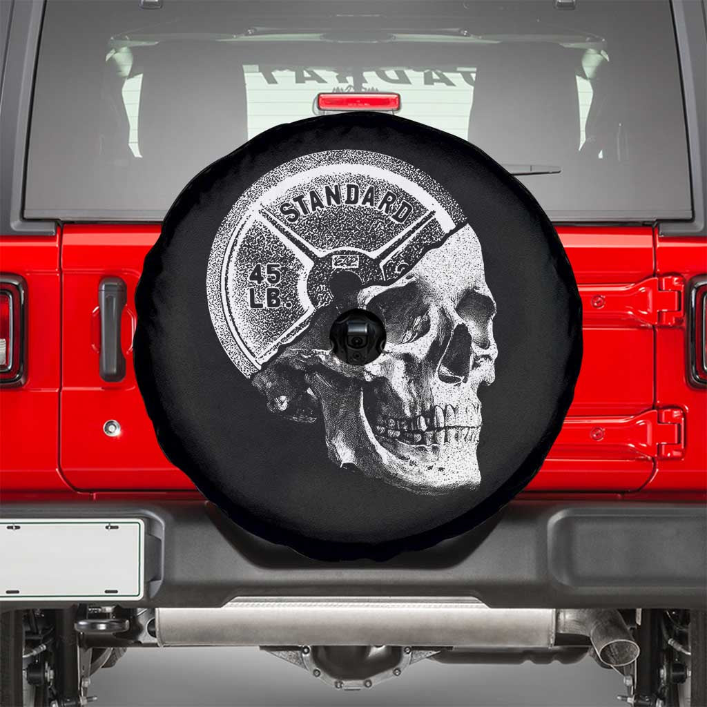 Skull 45 lbs Plate Weight Lifting Gym Workout Spare Tire Cover TS11 Black Print Your Wear