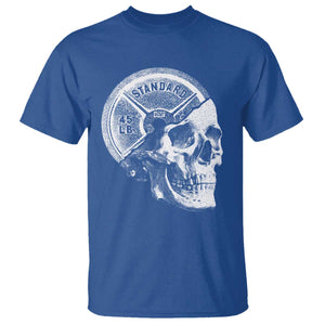 Skull 45 lbs Plate Weight Lifting Gym Workout T Shirt TS11 Royal Blue Print Your Wear