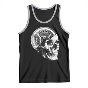 Skull 45 lbs Plate Weight Lifting Gym Workout Tank Top TS11 Black Athletic Heather Print Your Wear