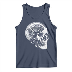 Skull 45 lbs Plate Weight Lifting Gym Workout Tank Top TS11 Navy Print Your Wear