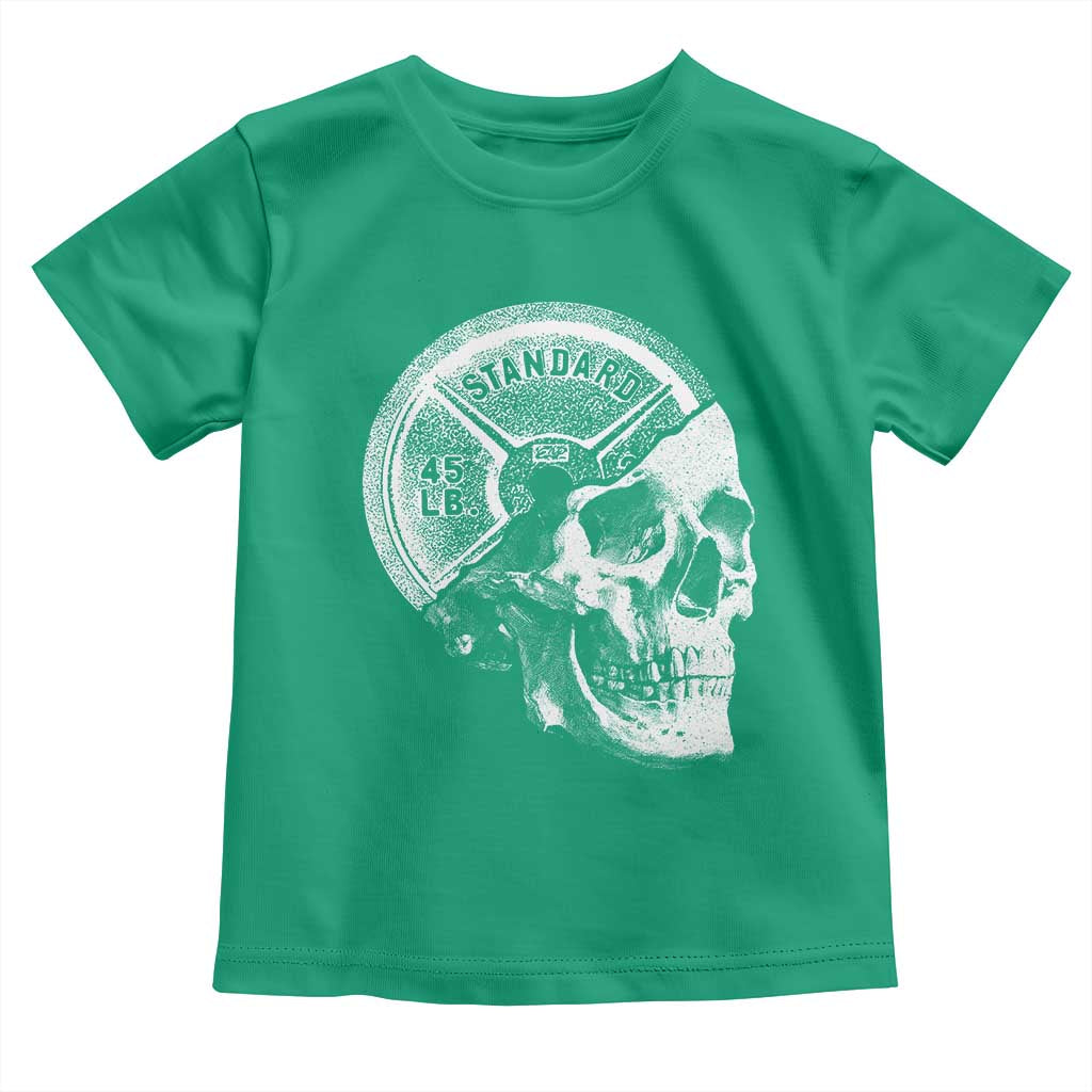 Skull 45 lbs Plate Weight Lifting Gym Workout Toddler T Shirt TS11 Irish Green Print Your Wear