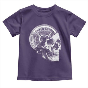 Skull 45 lbs Plate Weight Lifting Gym Workout Toddler T Shirt TS11 Purple Print Your Wear
