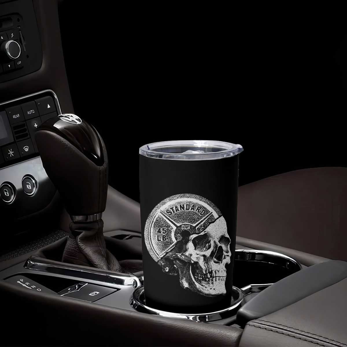 Skull 45 lbs Plate Weight Lifting Gym Workout Tumbler Cup TS11 Print Your Wear