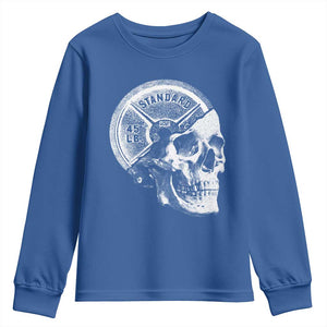 Skull 45 lbs Plate Weight Lifting Gym Workout Youth Sweatshirt TS11 Royal Blue Print Your Wear