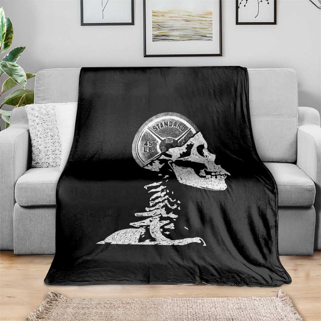 Funny Skeleton 45 lbs Plate Weight Lifting Gym Working Out Throw Blanket TS11 Print Your Wear