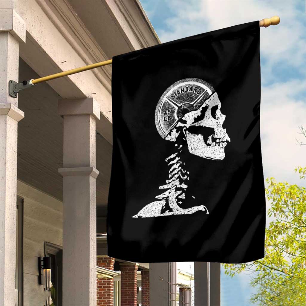 Funny Skeleton 45 lbs Plate Weight Lifting Gym Working Out Garden Flag TS11 Print Your Wear
