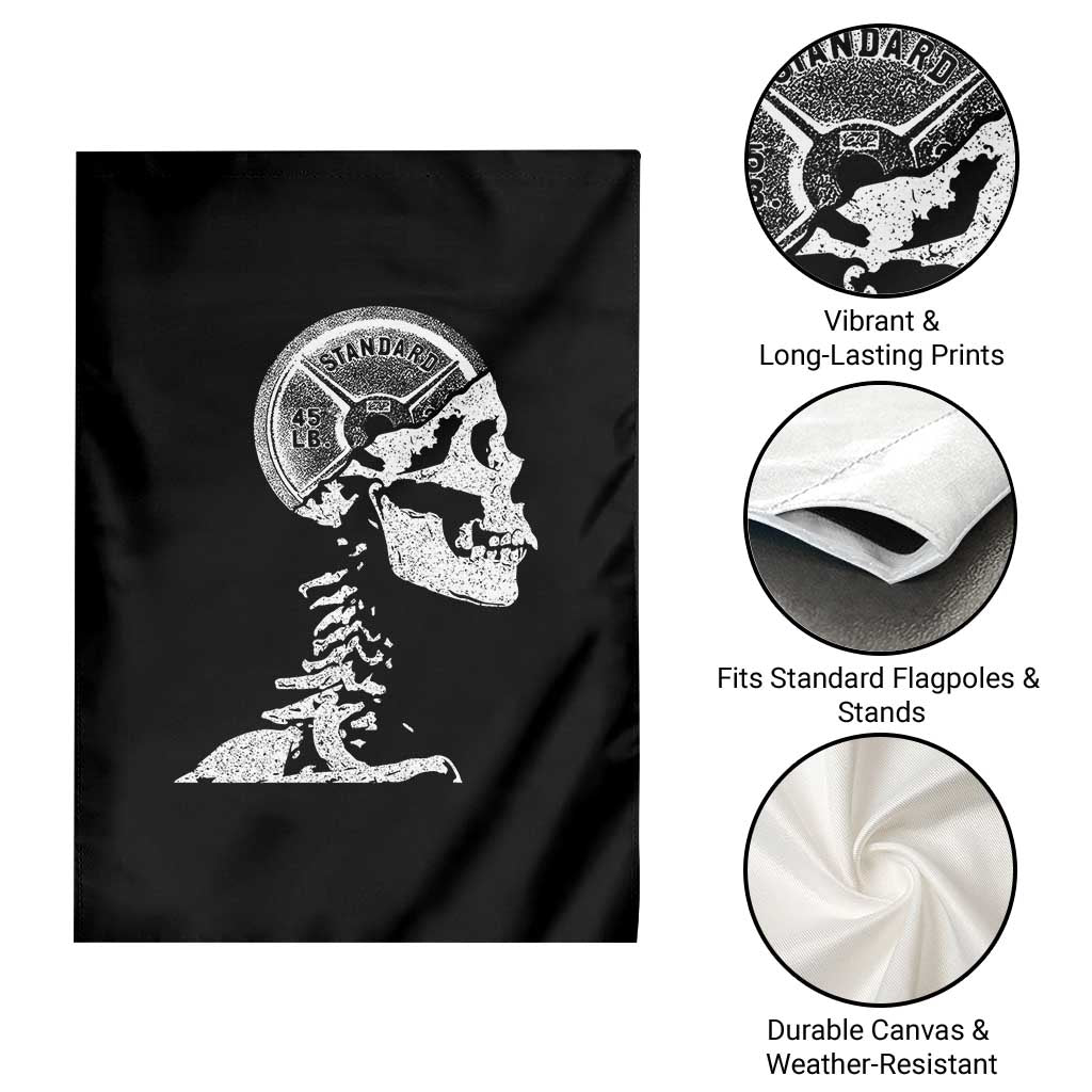 Funny Skeleton 45 lbs Plate Weight Lifting Gym Working Out Garden Flag TS11 Print Your Wear