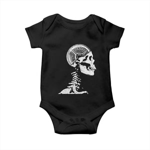 Funny Skeleton 45 lbs Plate Weight Lifting Gym Working Out Baby Onesie TS11 Black Print Your Wear