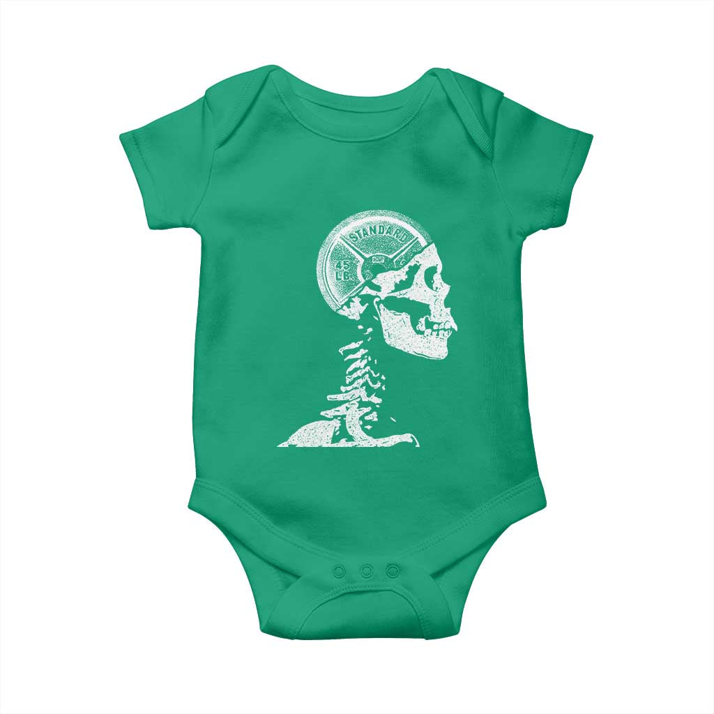 Funny Skeleton 45 lbs Plate Weight Lifting Gym Working Out Baby Onesie TS11 Irish Green Print Your Wear