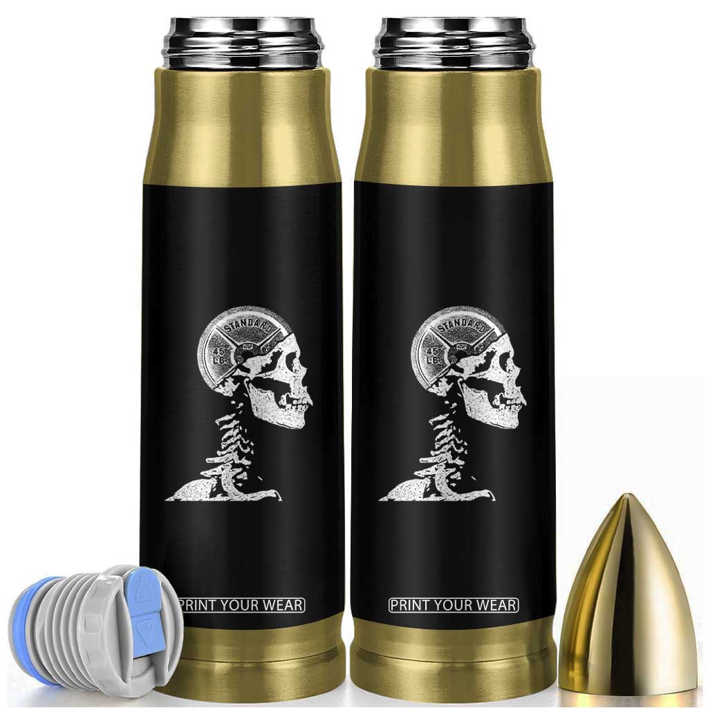 Funny Skeleton 45 lbs Plate Weight Lifting Gym Working Out Bullet Tumbler TS11 Black Print Your Wear