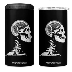 Funny Skeleton 45 lbs Plate Weight Lifting Gym Working Out 4 in 1 Can Cooler Tumbler TS11 One Size: 16 oz Black Print Your Wear