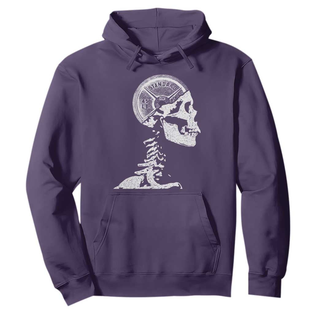 Funny Skeleton 45 lbs Plate Weight Lifting Gym Working Out Hoodie TS11 Purple Print Your Wear