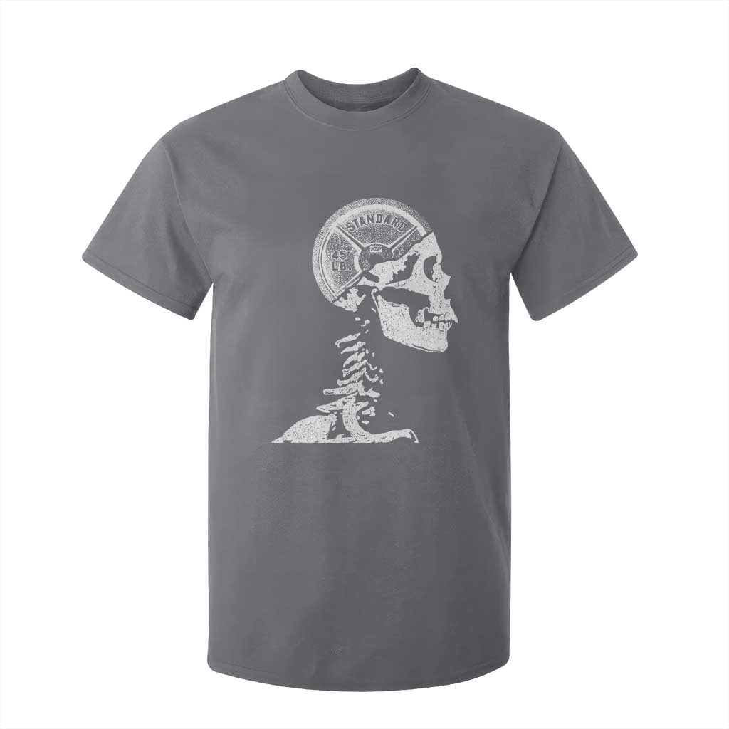 Funny Skeleton 45 lbs Plate Weight Lifting Gym Working Out T Shirt For Kid TS11 Charcoal Print Your Wear