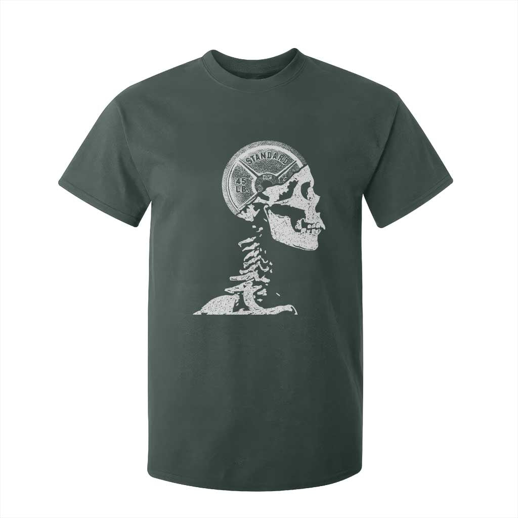 Funny Skeleton 45 lbs Plate Weight Lifting Gym Working Out T Shirt For Kid TS11 Dark Forest Green Print Your Wear