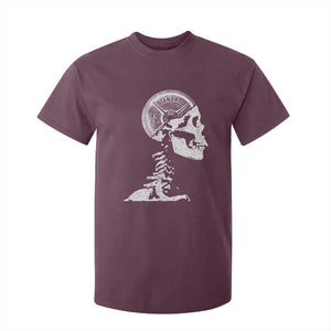 Funny Skeleton 45 lbs Plate Weight Lifting Gym Working Out T Shirt For Kid TS11 Maroon Print Your Wear