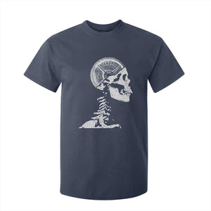Funny Skeleton 45 lbs Plate Weight Lifting Gym Working Out T Shirt For Kid TS11 Navy Print Your Wear