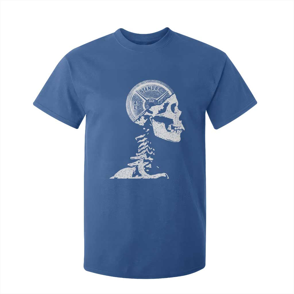 Funny Skeleton 45 lbs Plate Weight Lifting Gym Working Out T Shirt For Kid TS11 Royal Blue Print Your Wear