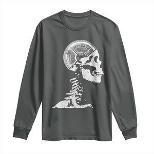 Funny Skeleton 45 lbs Plate Weight Lifting Gym Working Out Long Sleeve Shirt TS11 Dark Heather Print Your Wear