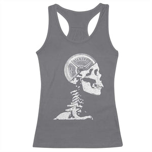 Funny Skeleton 45 lbs Plate Weight Lifting Gym Working Out Racerback Tank Top TS11 Charcoal Print Your Wear