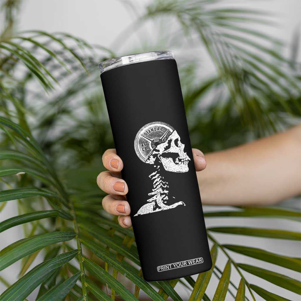 Funny Skeleton 45 lbs Plate Weight Lifting Gym Working Out Skinny Tumbler TS11 Print Your Wear