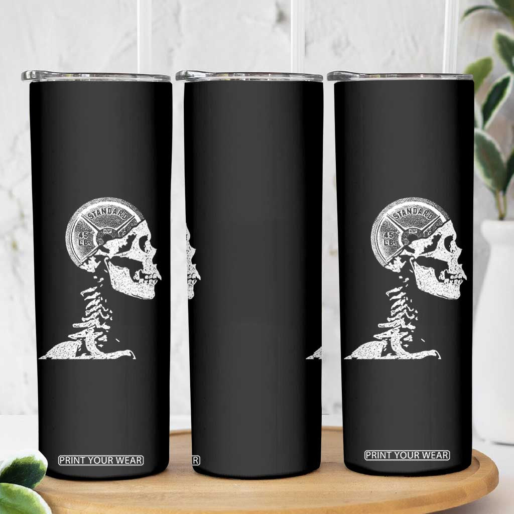 Funny Skeleton 45 lbs Plate Weight Lifting Gym Working Out Skinny Tumbler TS11 Print Your Wear