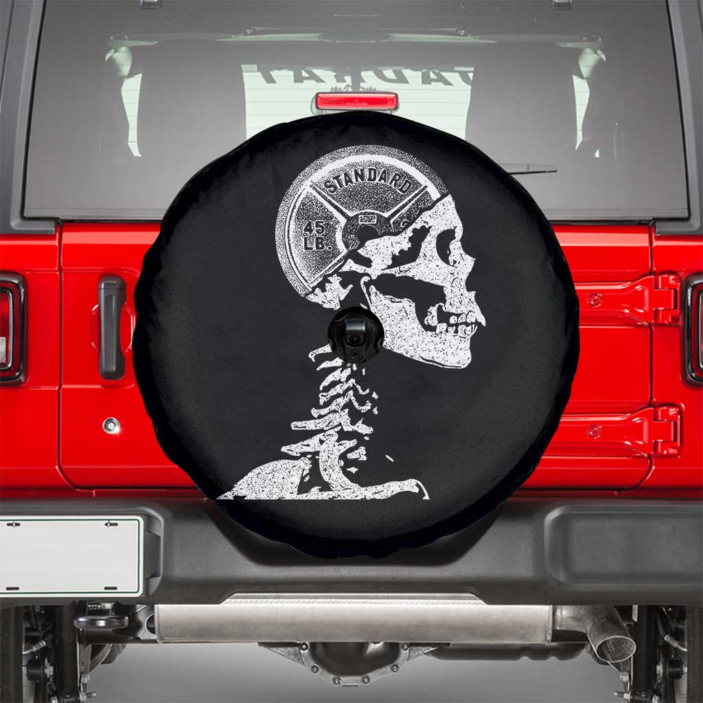 Funny Skeleton 45 lbs Plate Weight Lifting Gym Working Out Spare Tire Cover TS11 Black Print Your Wear