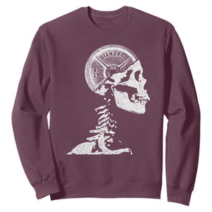 Funny Skeleton 45 lbs Plate Weight Lifting Gym Working Out Sweatshirt TS11 Maroon Print Your Wear
