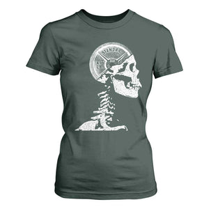 Funny Skeleton 45 lbs Plate Weight Lifting Gym Working Out T Shirt For Women TS11 Dark Forest Green Print Your Wear