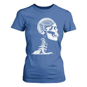 Funny Skeleton 45 lbs Plate Weight Lifting Gym Working Out T Shirt For Women TS11 Royal Blue Print Your Wear