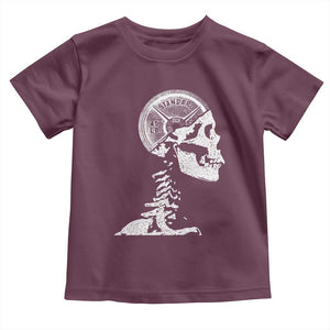 Funny Skeleton 45 lbs Plate Weight Lifting Gym Working Out Toddler T Shirt TS11 Maroon Print Your Wear