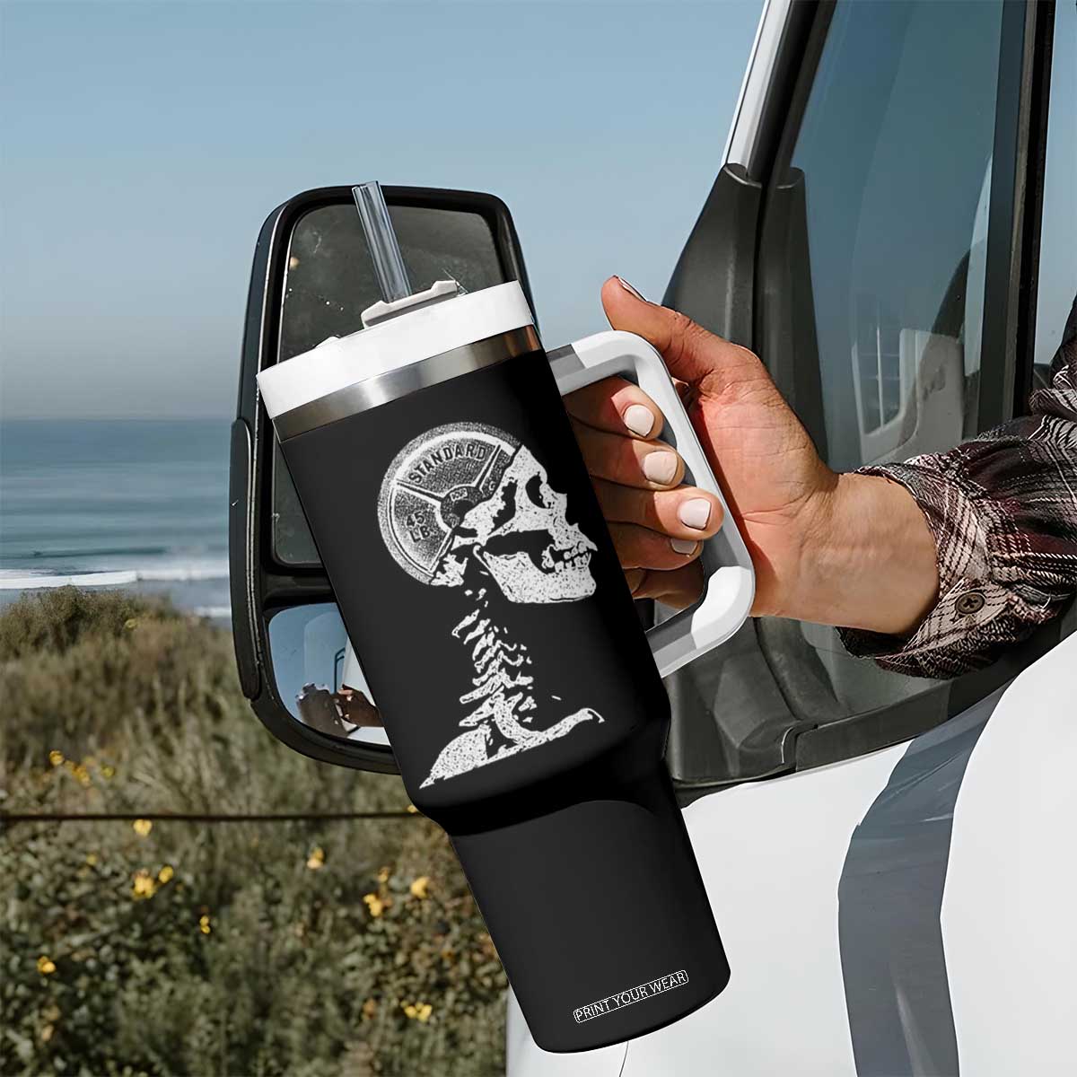 Funny Skeleton 45 lbs Plate Weight Lifting Gym Working Out Tumbler With Handle TS11 Print Your Wear