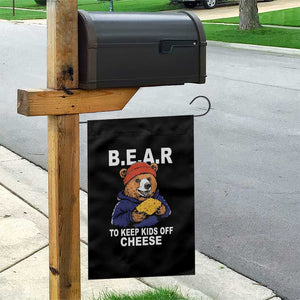 Funny Bear To Keep Kids Off Cheese Garden Flag TS11 Print Your Wear