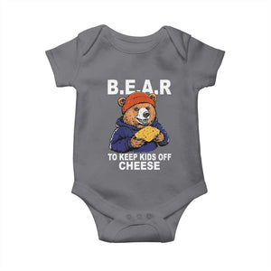 Funny Bear To Keep Kids Off Cheese Baby Onesie TS11 Charcoal Print Your Wear