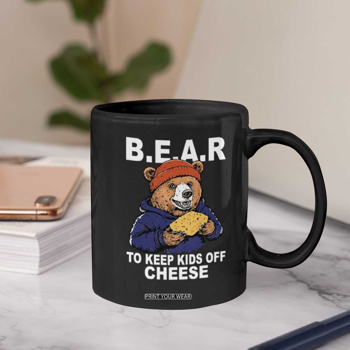 Funny Bear To Keep Kids Off Cheese Coffee Mug TS11 Print Your Wear