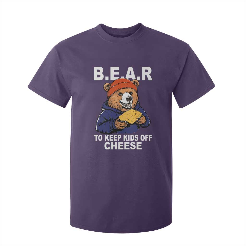 Funny Bear To Keep Kids Off Cheese T Shirt For Kid TS11 Purple Print Your Wear