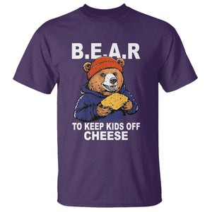 Funny Bear To Keep Kids Off Cheese T Shirt TS11 Purple Print Your Wear