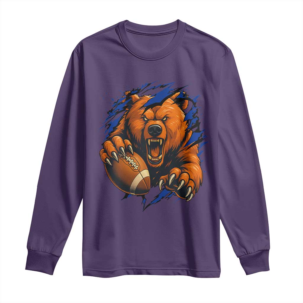 Funny CFB Game Day Long Sleeve Shirt Football Lover TS11 Purple Print Your Wear