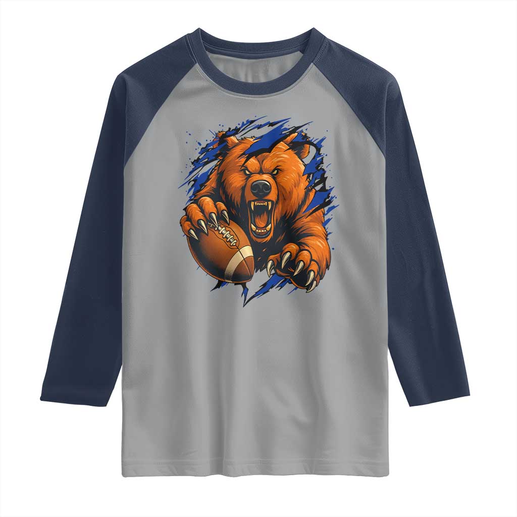 Funny CFB Game Day Raglan Shirt Football Lover TS11 Sport Gray Navy Print Your Wear